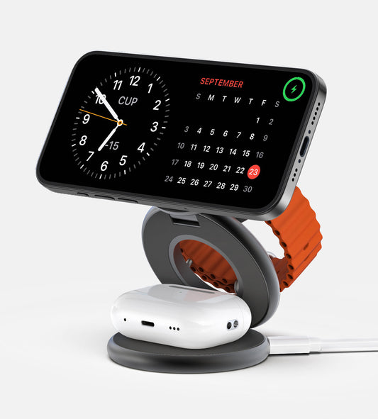 KUXIU X63 3-in-1 foldable magnetic wireless charger & stand Kit