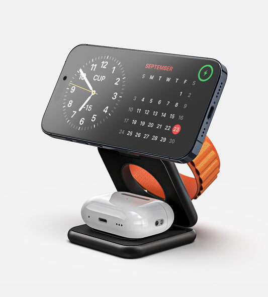 KUXIU X40 3-in-1 foldable magnetic wireless charger & stand Kit