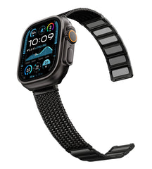 KUXIU Black Stainless Steel Magnetic Apple Watch Band