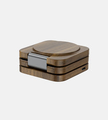 Wood Grain KUXIU X55 Nature Series 3-in-1 Foldable Magnetic Wireless Charging Station