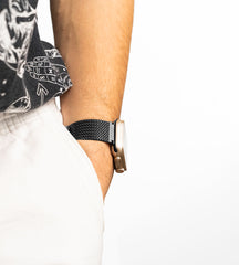 KUXIU Black Stainless Steel Magnetic Apple Watch Band