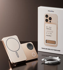 KUXIU K1 15W Fast Charging 3-in-1 MagSafe Power Bank - 5000mAh - Desert Titanium