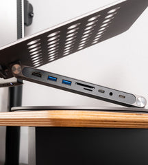 KUXIU X53 Hub Multifunctional Laptop Stand - Wood Grain