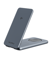 KUXIU X41Q Qi2 Certified 3-in-1 MagSafe Foldable Charging Stand - Gray